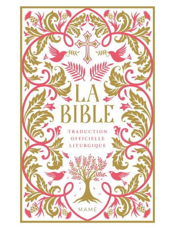 La Bible – reliée + jaspage claire - rouge corail